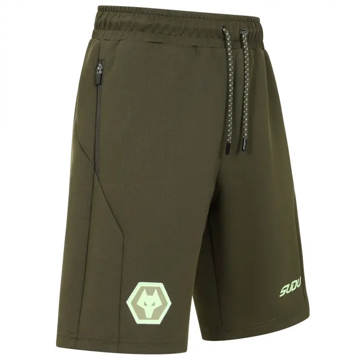 Wolves Kits Shop | Official 2025-26 Players Travel Short – Dark Khaki Wolverhampton Wanderers Apparel